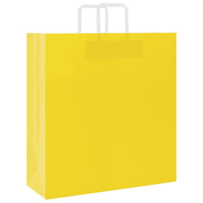 Papiertragetaschen 250 Stk. mit Henkeln Gelb 45x17x48 cm