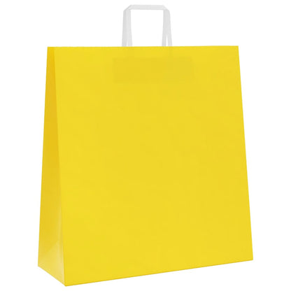 Papiertragetaschen 250 Stk. mit Henkeln Gelb 45x17x48 cm