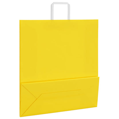 Papiertragetaschen 250 Stk. mit Henkeln Gelb 45x17x48 cm