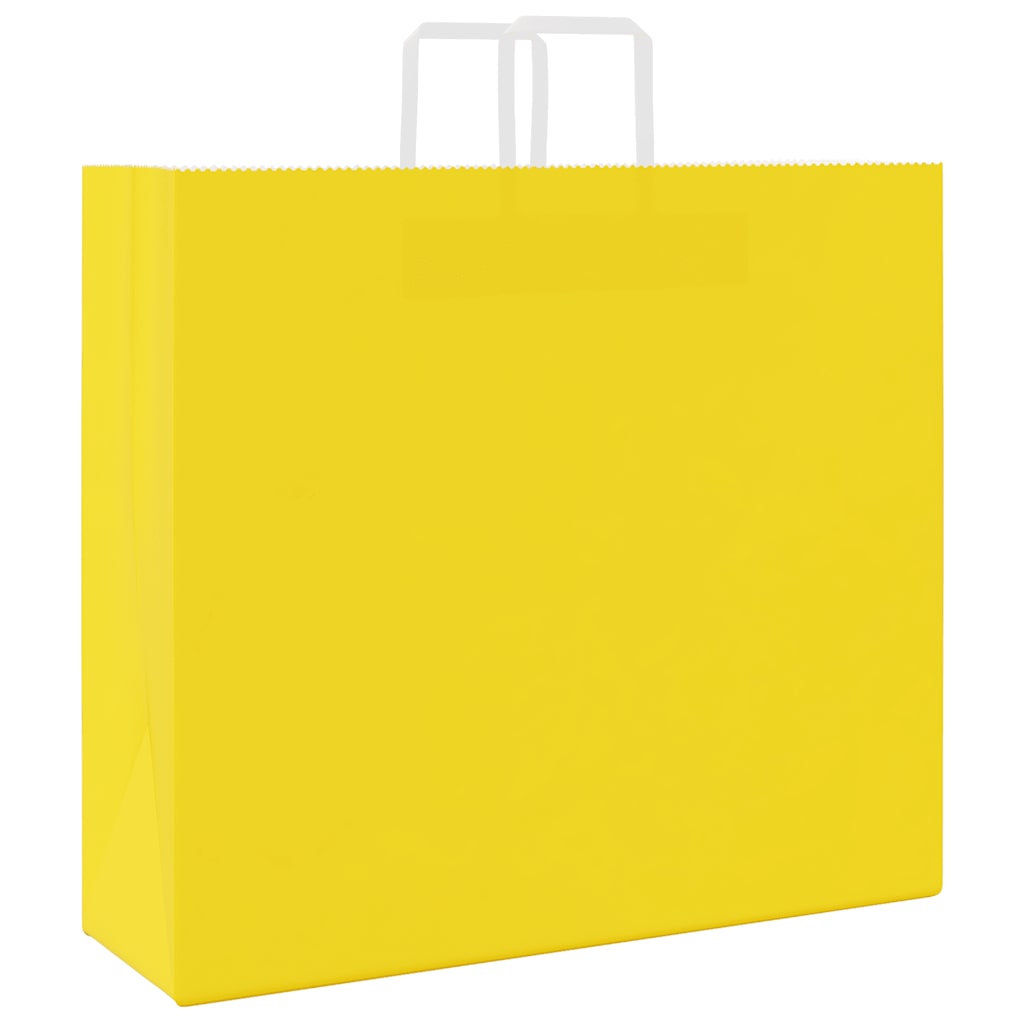 Papiertragetaschen 250 Stk. mit Henkeln Gelb 54x15x49 cm