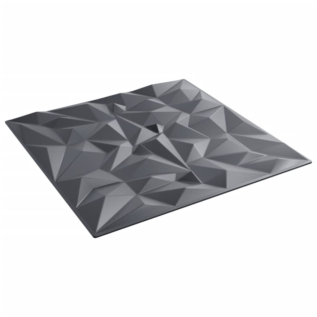 Wandpaneele 48 Stk. Grau 50x50 cm XPS 12 m² Amethyst