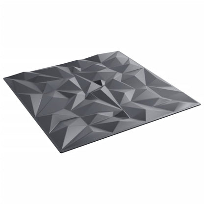 Wandpaneele 48 Stk. Grau 50x50 cm XPS 12 m² Amethyst