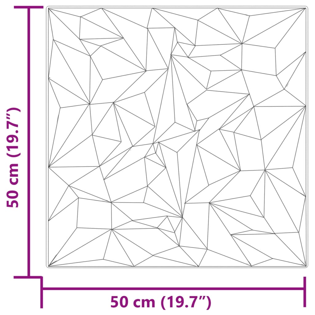 Wandpaneele 48 Stk. Beton 50x50 cm XPS 12 m² Amethyst