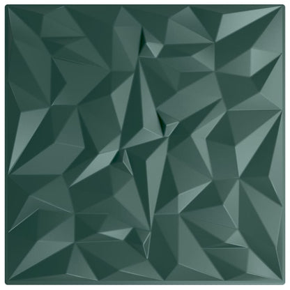 Wandpaneele 12 Stk. Grün 50x50 cm XPS 3 m² Amethyst