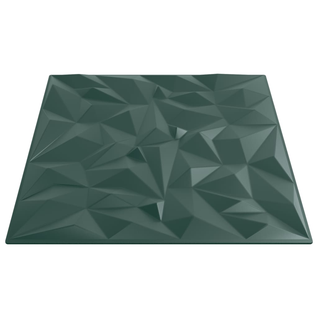 Wandpaneele 12 Stk. Grün 50x50 cm XPS 3 m² Amethyst
