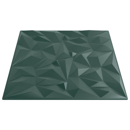 Wandpaneele 12 Stk. Grün 50x50 cm XPS 3 m² Amethyst