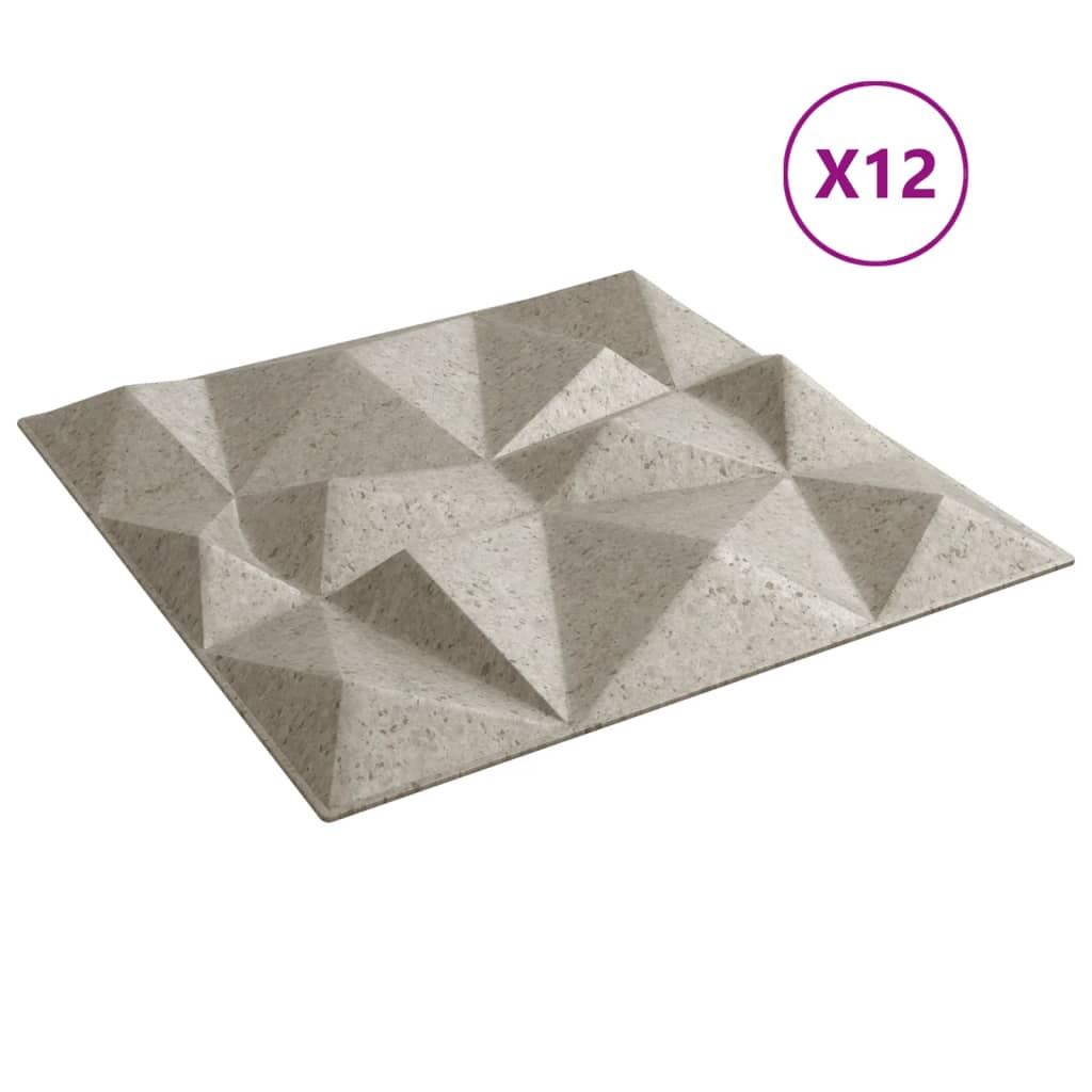 Wandpaneele 12 Stk. Beton 50x50 cm XPS 3 m² Diamant