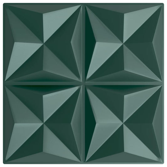 Wandpaneele 24 Stk. Grün 50x50 cm XPS 6 m² Origami