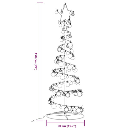 LED Weihnachtsbaum mit Kugeln 100 LEDs Warmweiß 150 cm