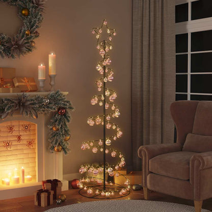 LED Weihnachtsbaum mit Kugeln 120 LEDs Warmweiß 180 cm