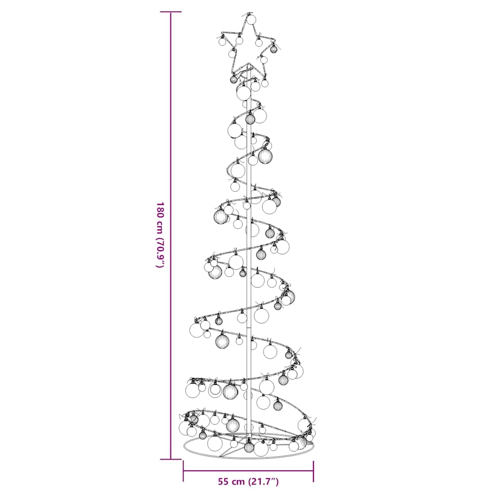 LED Weihnachtsbaum mit Kugeln 120 LEDs Warmweiß 180 cm