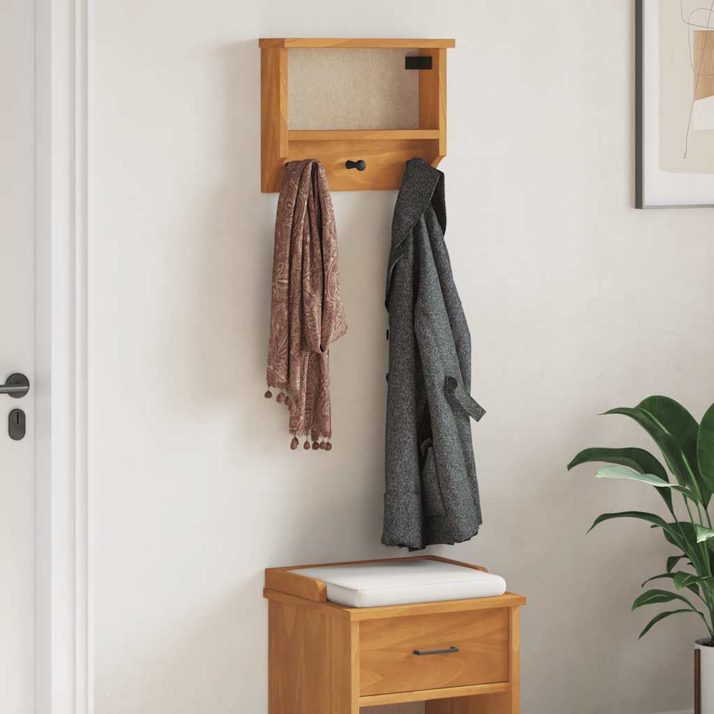 Wandgarderobe SANDNES 45x12x35 cm Massivholz Kiefer