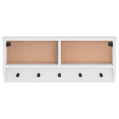 Wandgarderobe SANDNES Weiß 87x12x35 cm Massivholz Kiefer