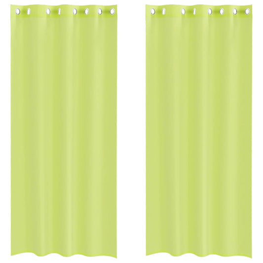 Voile Vorhänge mit Ösen 2 Stk. Apfelgrün 140x225 cm