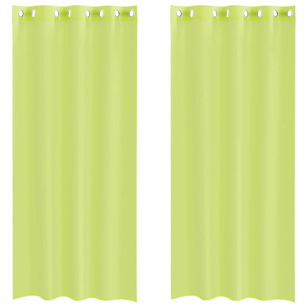 Voile Vorhänge mit Ösen 2 Stk. Apfelgrün 140x245 cm