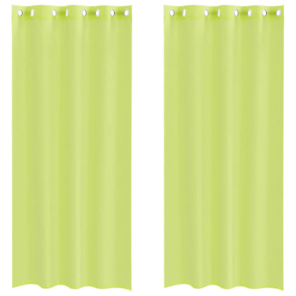 Voile Vorhänge mit Ösen 2 Stk. Apfelgrün 140x245 cm