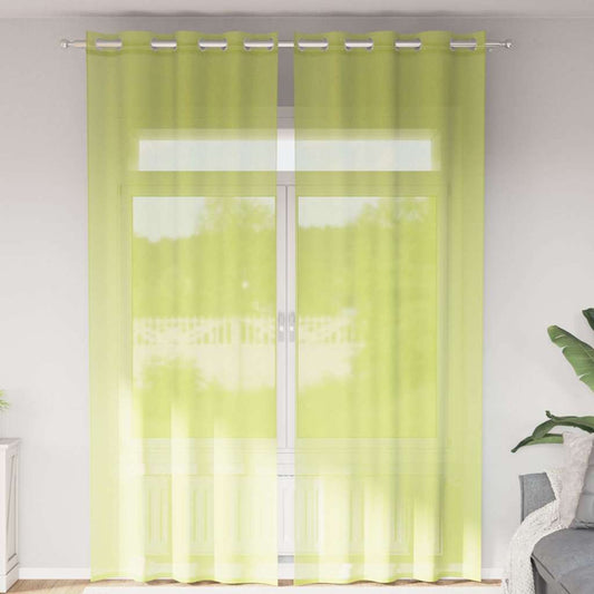 Voile Vorhänge mit Ösen 2 Stk. Apfelgrün 140x260 cm
