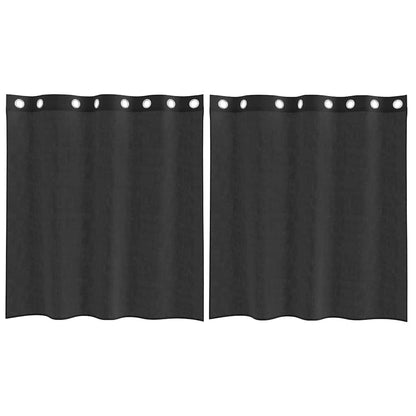 Voile Vorhänge mit Ösen 2 Stk. Schwarz 140x140 cm