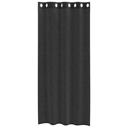Voile Vorhänge mit Ösen 2 Stk. Schwarz 140x225 cm