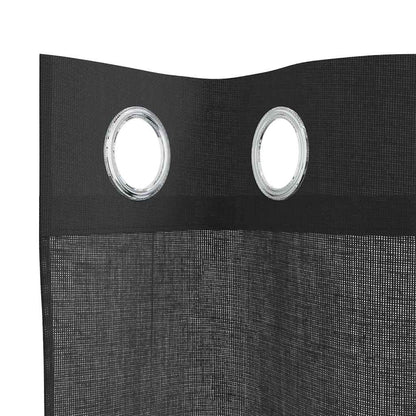 Voile Vorhänge mit Ösen 2 Stk. Schwarz 140x225 cm
