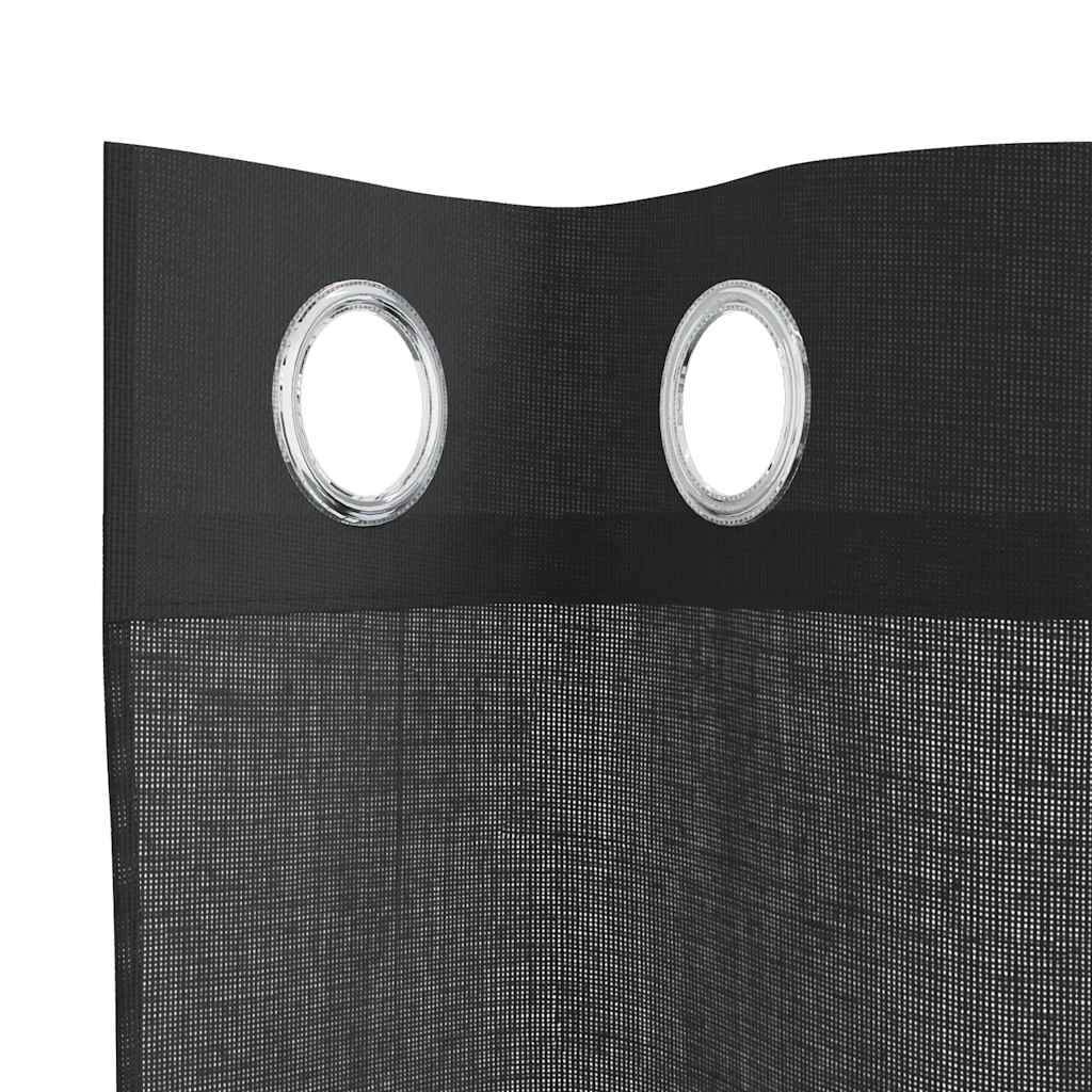 Voile Vorhänge mit Ösen 2 Stk. Schwarz 140x245 cm