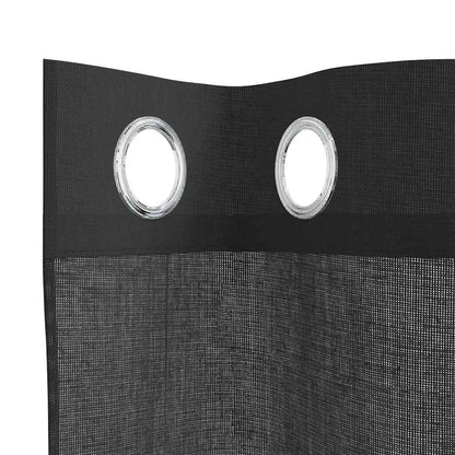 Voile Vorhänge mit Ösen 2 Stk. Schwarz 140x245 cm