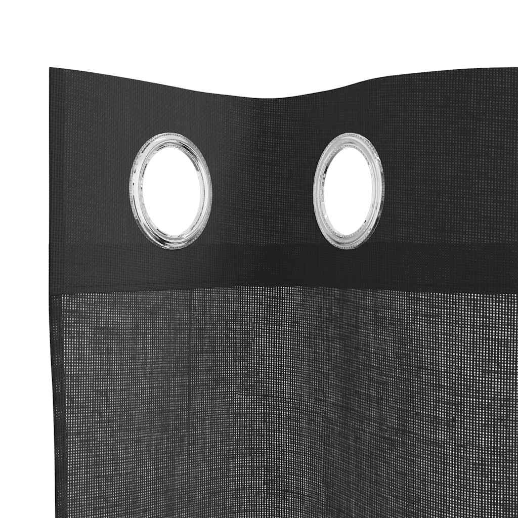 Voile Vorhänge mit Ösen 2 Stk. Schwarz 140x260 cm