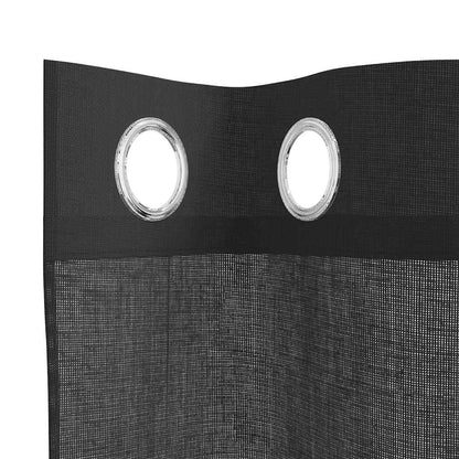 Voile Vorhänge mit Ösen 2 Stk. Schwarz 140x260 cm