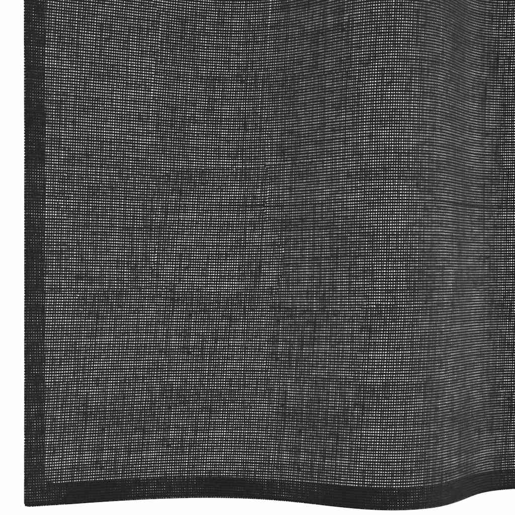 Voile Vorhänge mit Ösen 2 Stk. Schwarz 140x300 cm