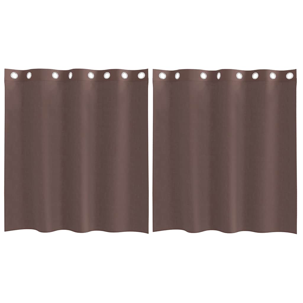 Voile Vorhänge mit Ösen 2 Stk. Braun 140x140 cm