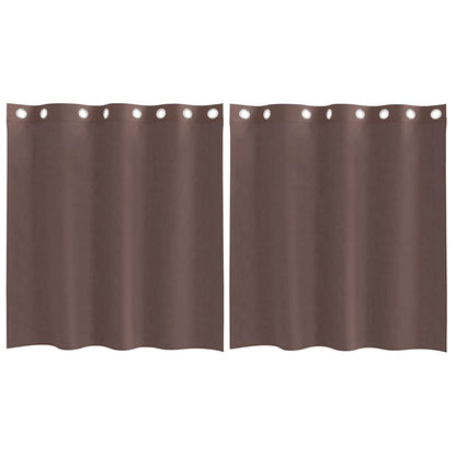 Voile Vorhänge mit Ösen 2 Stk. Braun 140x140 cm