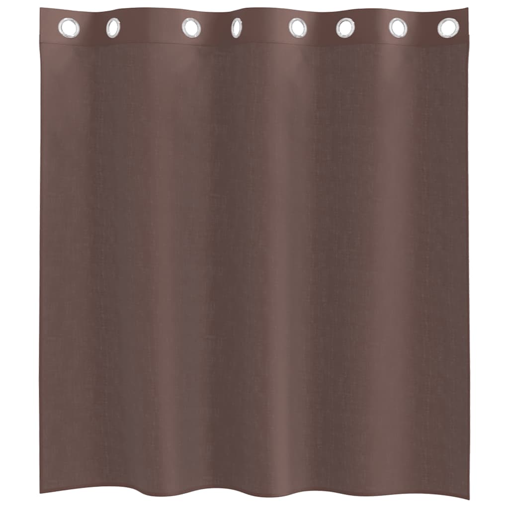 Voile Vorhänge mit Ösen 2 Stk. Braun 140x140 cm