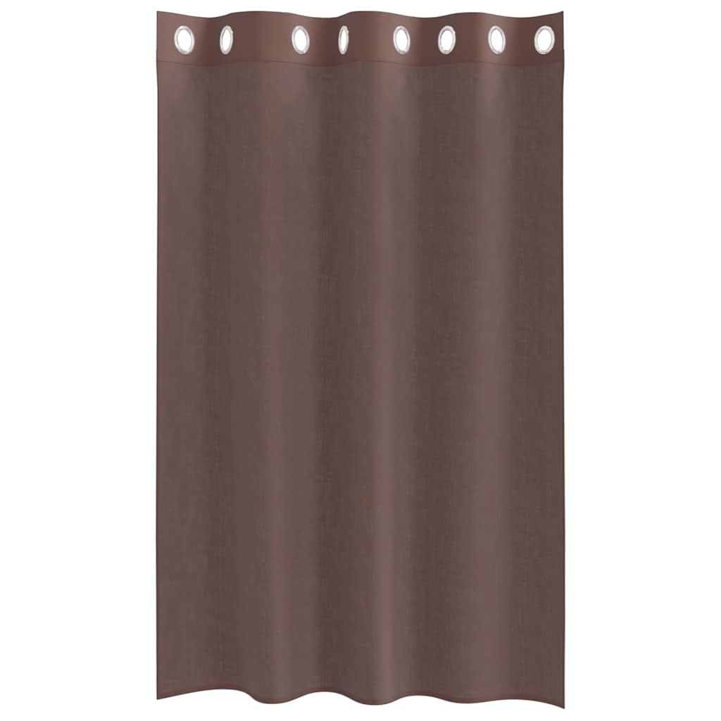 Voile Vorhänge mit Ösen 2 Stk. Braun 140x175 cm