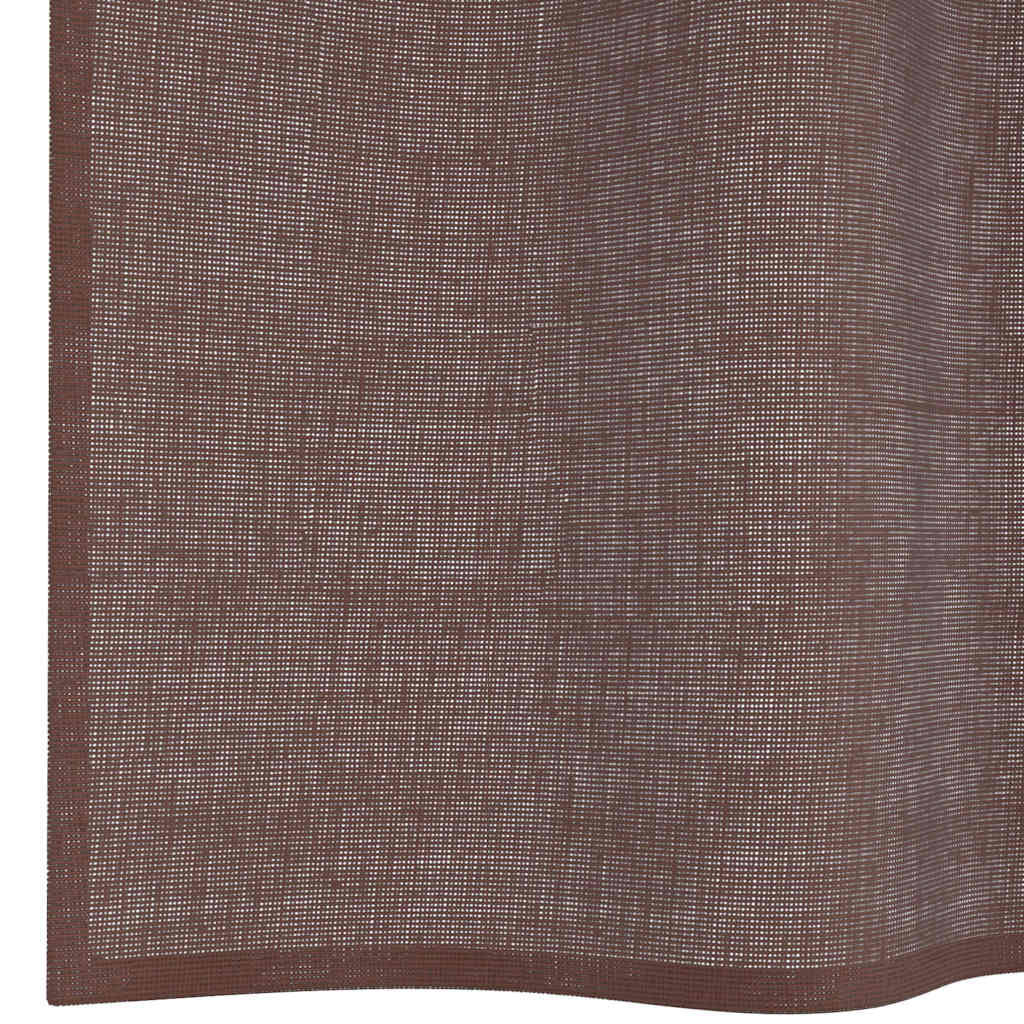 Voile Vorhänge mit Ösen 2 Stk. Braun 140x175 cm