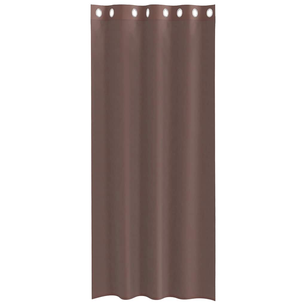 Voile Vorhänge mit Ösen 2 Stk. Braun 140x225 cm