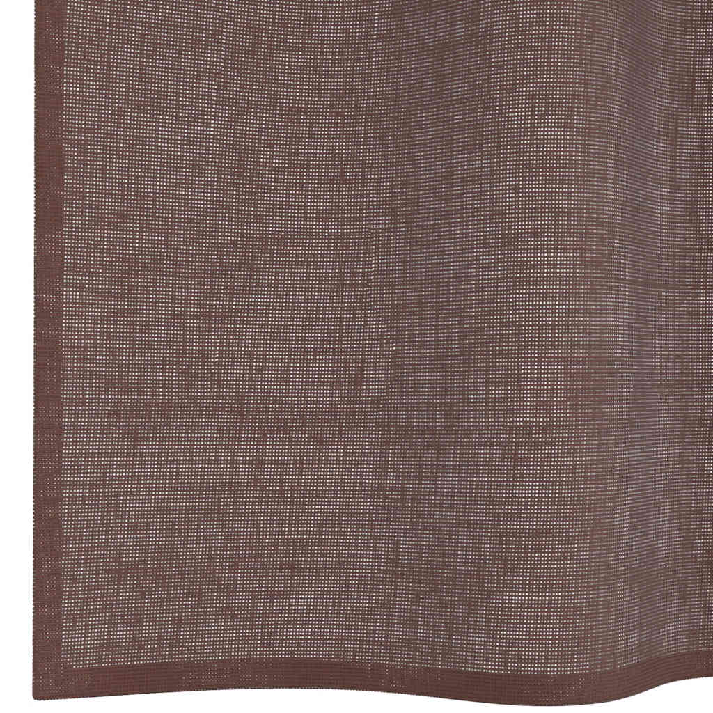 Voile Vorhänge mit Ösen 2 Stk. Braun 140x225 cm