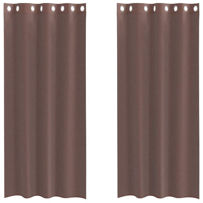 Voile Vorhänge mit Ösen 2 Stk. Braun 140x245 cm