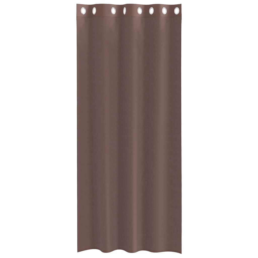 Voile Vorhänge mit Ösen 2 Stk. Braun 140x245 cm