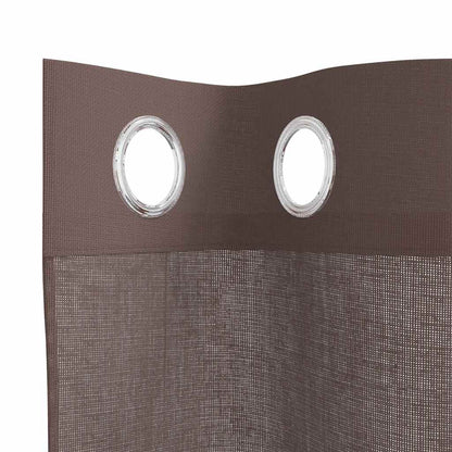 Voile Vorhänge mit Ösen 2 Stk. Braun 140x245 cm