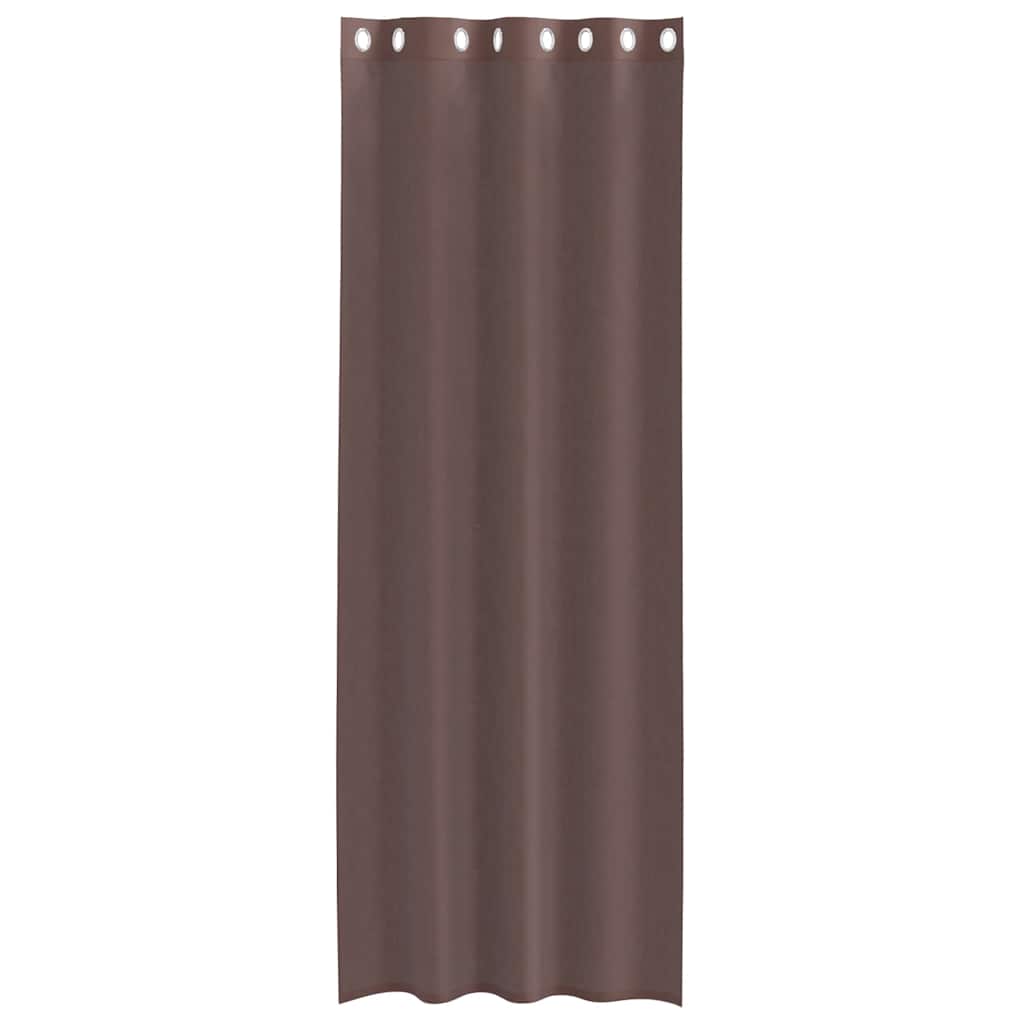 Voile Vorhänge mit Ösen 2 Stk. Braun 140x260 cm