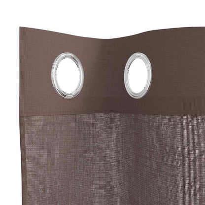 Voile Vorhänge mit Ösen 2 Stk. Braun 140x260 cm