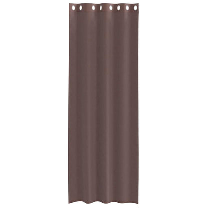 Voile Vorhänge mit Ösen 2 Stk. Braun 140x300 cm