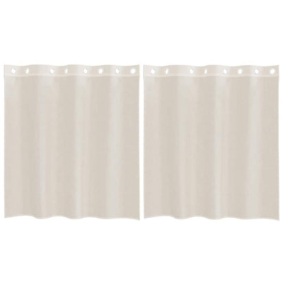 Voile Vorhänge mit Ösen 2 Stk. Creme 140x140 cm