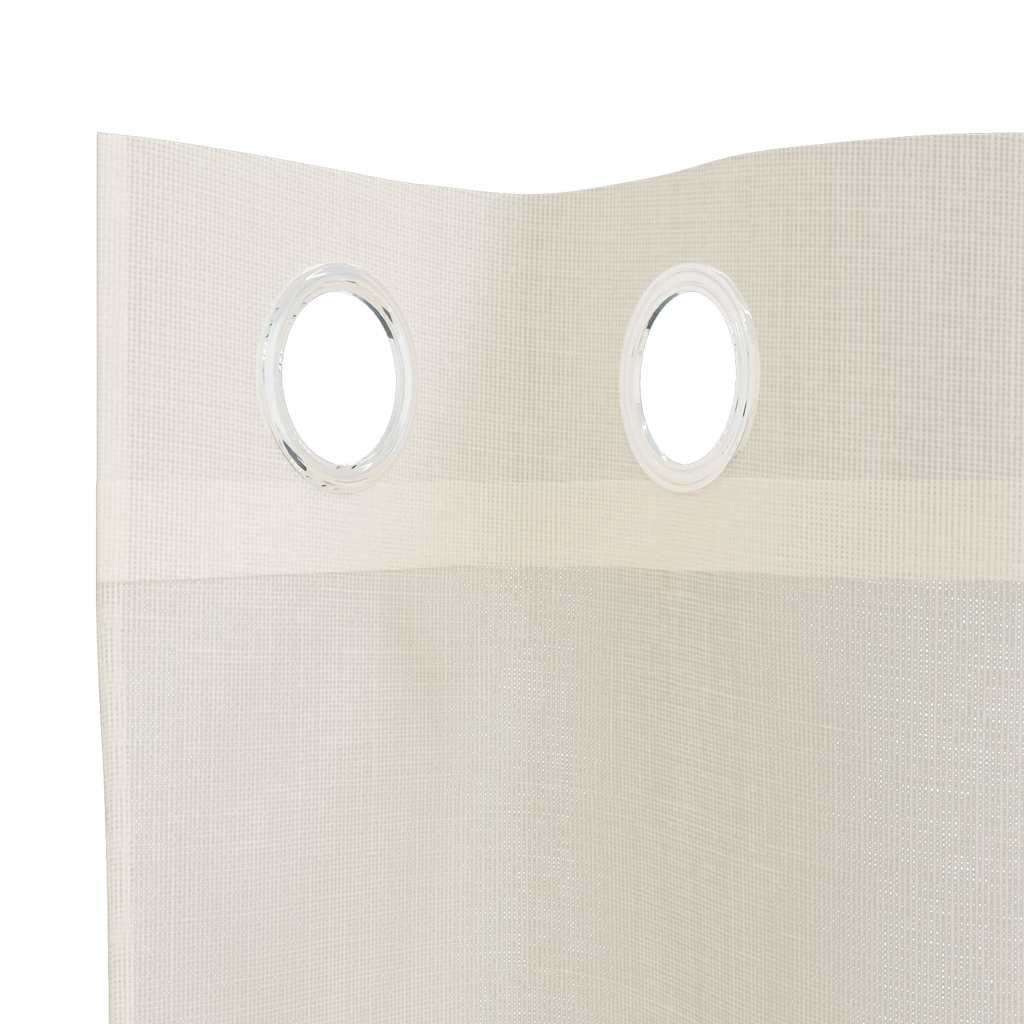 Voile Vorhänge mit Ösen 2 Stk. Creme 140x175 cm