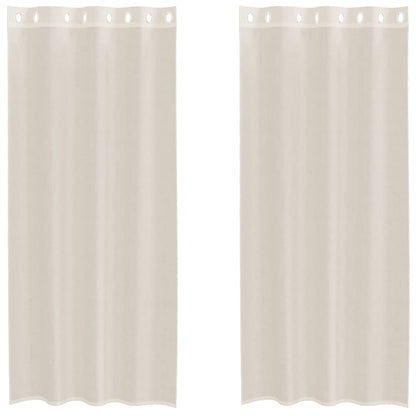 Voile Vorhänge mit Ösen 2 Stk. Creme 140x225 cm
