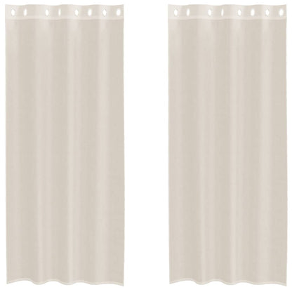 Voile Vorhänge mit Ösen 2 Stk. Creme 140x245 cm