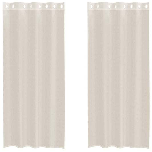 Voile Vorhänge mit Ösen 2 Stk. Creme 140x245 cm