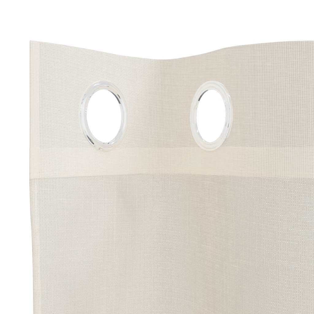 Voile Vorhänge mit Ösen 2 Stk. Creme 140x245 cm