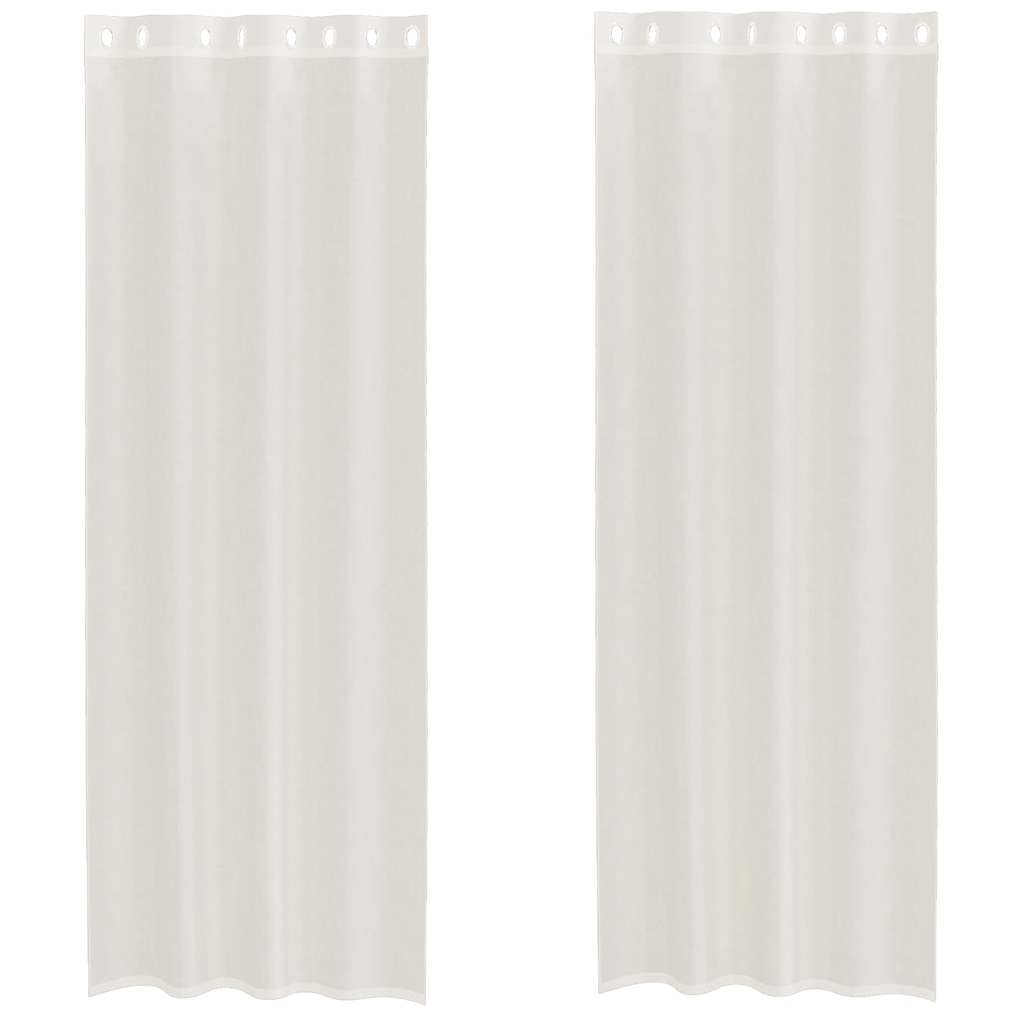 Voile Vorhänge mit Ösen 2 Stk. Creme 140x300 cm