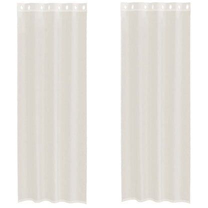 Voile Vorhänge mit Ösen 2 Stk. Creme 140x300 cm